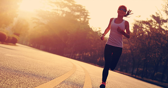 Active8me guiding exercise pillars girl running