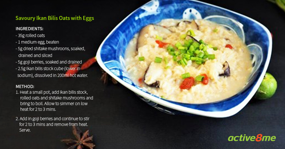 Savoury Ikan Bilis Oats with Eggs