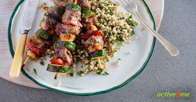 Hangin’ With the Fit, Healthy, and Busy Hanli Hoefer Teriyaki Beef Skewers with Buckwheat Salad