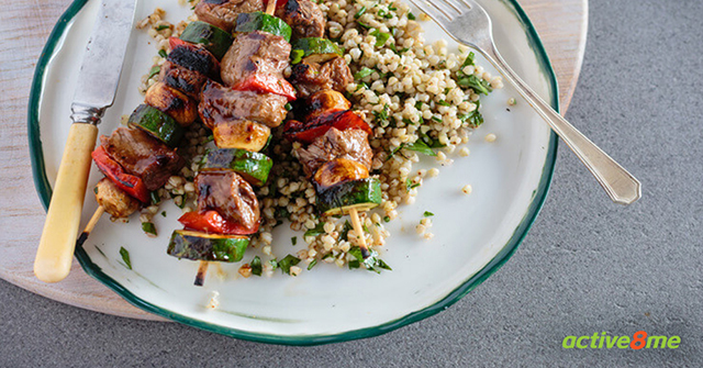 Hangin’ With the Fit, Healthy, and Busy Hanli Hoefer Teriyaki Beef Skewers with Buckwheat Salad