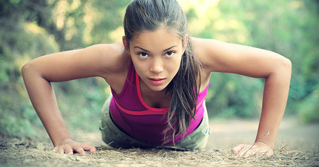 Active8me secret to change powerful truths Woman doing push ups