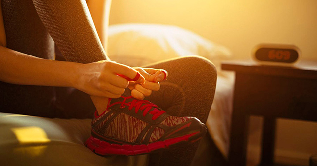 Active8me 5 surprising ways exercise can help you beat stress now girl tying shoe laces