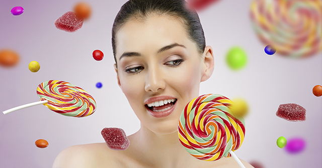 Active8me the sweet truth about sugar woman with candies