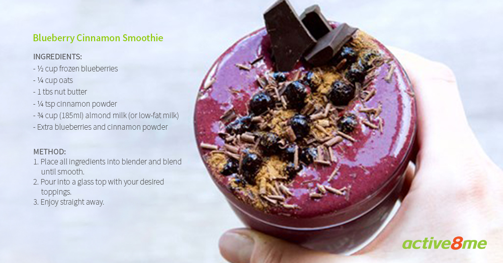 Active8me 7 simple ways reduce food waste blueberry cinnamon smoothie